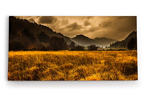 Paul Sinus Wandbild 120x60cm Landschaftsbild Natur Feld Berge dunkler Himmel von Paul Sinus