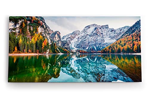 Paul Sinus Wandbild 120x60cm Pragser Wildsee Alpen Italien Bergsee See Natur von Paul Sinus