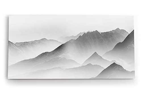 Paul Sinus Wandbild 120x60cm Schwarze weiße Berglandschaft Berge Gebirge Fotokunst von Paul Sinus