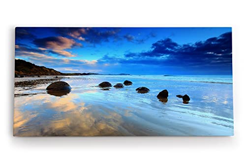 Paul Sinus Wandbild 120x60cm Strand Meer Felsen Steine Abend Horizont Natur von Paul Sinus