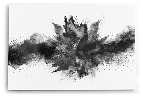 Paul Sinus Wandbild 120x80cm Abstrakt schwarzes Pulver Modern Schwarz Weiß von Paul Sinus