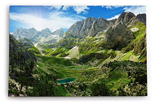 Paul Sinus Wandbild 120x80cm Albanische Alpen Prokletije Gebirge Berge Natur Sonnenschein von Paul Sinus
