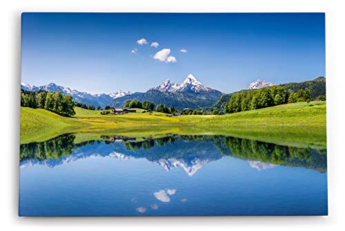 Paul Sinus Wandbild 120x80cm Alpen Alpensee Österreich Blau Natur Sonnenschein von Paul Sinus