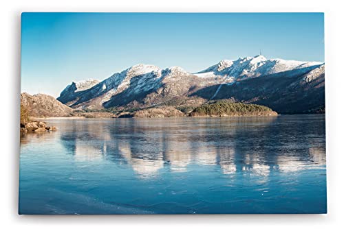 Paul Sinus Wandbild 120x80cm Gefrorener See Berge Winter Landschaft Schnee von Paul Sinus