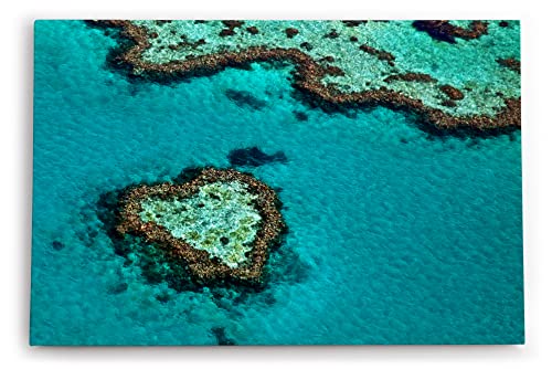 Paul Sinus Wandbild 120x80cm Insel in Herzform Malediven Türkis Meer Herz von Paul Sinus