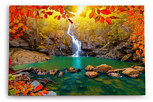 Paul Sinus Wandbild 120x80cm Wasserfall im Dschungel Natur Bach Tropisch von Paul Sinus