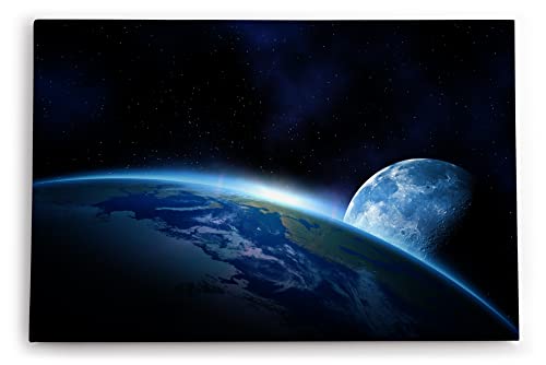 Paul Sinus Wandbild 60x40cm Dekorative Kunst Erde Mond Universum Sterne All Planet Weltall von Paul Sinus