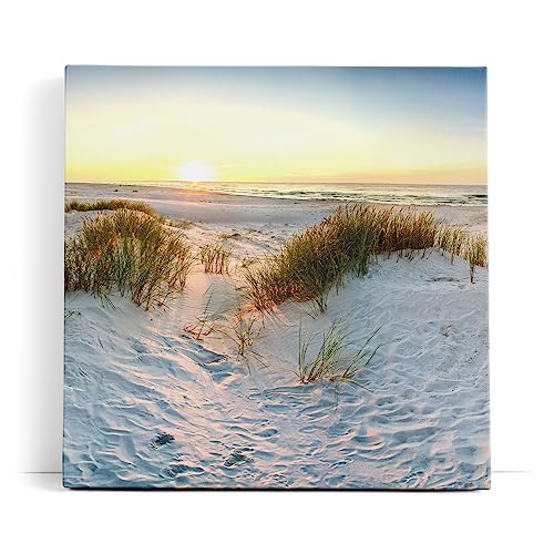 Paul Sinus Wandbild 80x80cm Ostsee Strand Sand Meer Sonnenuntergang Horizont von Paul Sinus