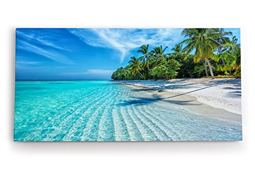 Wandbild 120x60cm Karibik Insel Südseeparadies Palmen Strand Meer Türkis von Paul Sinus