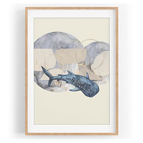 Wandbild Walhai Hai Pastelltöne Kunstvoll exklusives Design Farbe Motiv gerahmt Natur in A3 Wandbild Walhai Hai Pastelltöne Kunstvoll exklusives Design Farbe Motiv gerahmt Natur in A3 von Paul Sinus