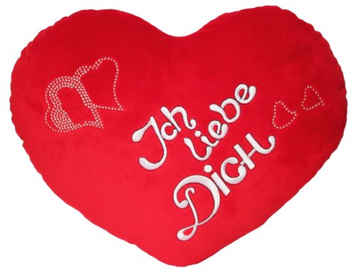 Plüschherz, Plüschkissen"Ich liebe Dich" - Größe L, 20cm - Valentinsgeschenk von Paul