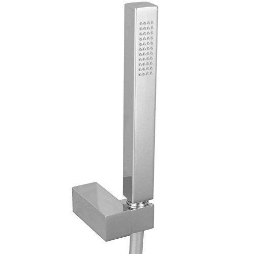 PaulGurkes Brausegarnitur Handbrausen Set eckig Messing Handbrause Brausehalter Brauseschlauch von PaulGurkes