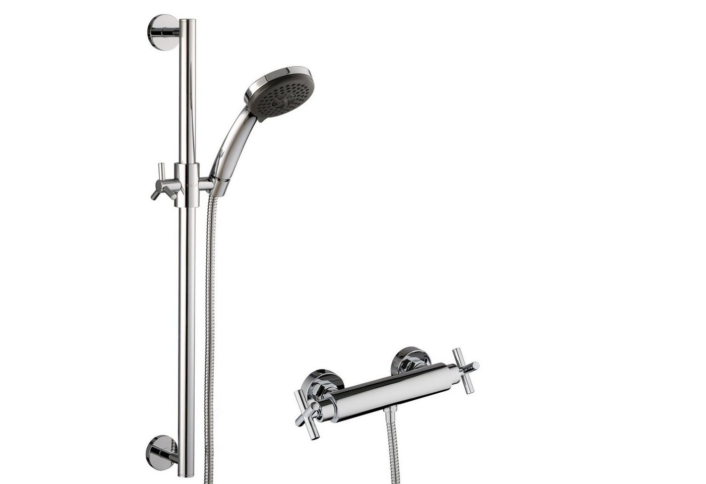 PaulGurkes Duscharmatur PGSETKAUF PaulGurkes Aufputz Duschset mit Duschstange und Mischbatterie von PaulGurkes