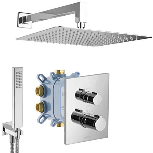 PaulGurkes Duschsystem Thermostat Regendusche Set Komplett Fertigmontage Dusche von PaulGurkes