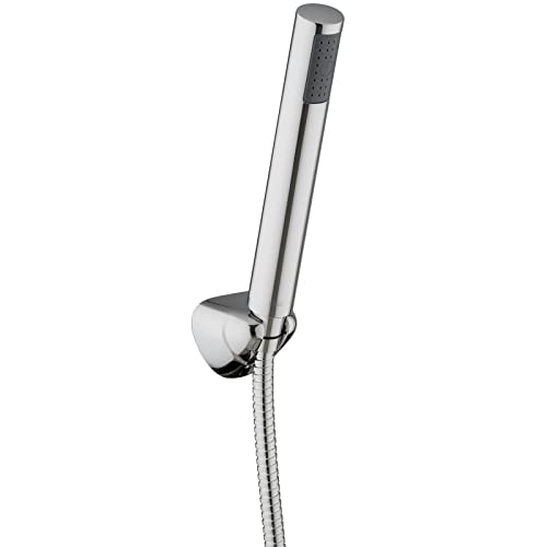 PaulGurkes Handbrause mit Schlauch und Halter Set Brausegarnitur Rund Stabbrause Duschkopf 150cm Brauseschlauch Wandhalter Brausehalter von PaulGurkes