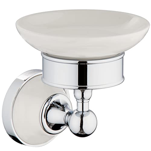 PaulGurkes Nostalgie Retro Seifenablage Keramik Bad Accessoires Landhausstil Badaccessoires Set weiße Keramikschale Wandhalterung Wandmontage Vintage chrom PaulGurkes Nostalgie Retro Seifenablage Keramik Bad Accessoires Landhausstil Badaccessoires Set weiße Keramikschale Wandhalterung Wandmontage Vintage chrom von PaulGurkes
