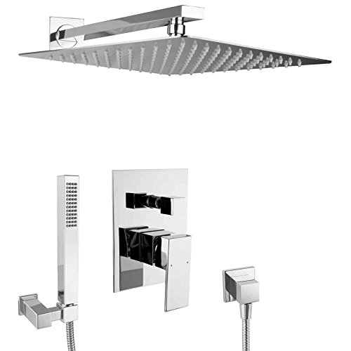 PaulGurkes Regendusche Duschsystem Duschset unterputz 30cm Kopfbrause Regenwalddusche Tropendusche Rainshower Komplettset einbaufertig Wandmontage Regenbrause Kopfbrause von PaulGurkes