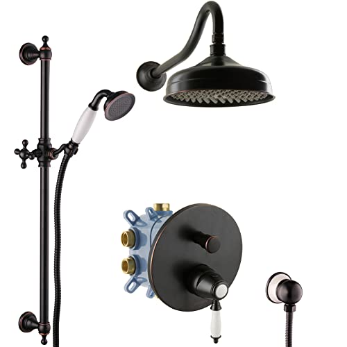 PaulGurkes Unterputz Retro Duschsystem schwarze Duscharmatur Nostalgie Set Handbrause Duschstange Duschkopf Wandarm Wandanschlussbogen Duschset schwarz Brauseschlauch Brausearm Duschbrause Landhaus PaulGurkes Unterputz Retro Duschsystem schwarze Duscharmatur Nostalgie Set Handbrause Duschstange Duschkopf Wandarm Wandanschlussbogen Duschset schwarz Brauseschlauch Brausearm Duschbrause Landhaus von PaulGurkes