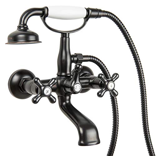 PaulGurkes Wannenarmatur Retro schwarz Aufputz Nostalgie Handbrause Landhausstil schwarze Armatur für Wanne mit Schlauch und Brausekopf 2-Wege Umsteller zwei Verbraucher Wanneneinlauf Vintage PaulGurkes Wannenarmatur Retro schwarz Aufputz Nostalgie Handbrause Landhausstil schwarze Armatur für Wanne mit Schlauch und Brausekopf 2-Wege Umsteller zwei Verbraucher Wanneneinlauf Vintage von PaulGurkes