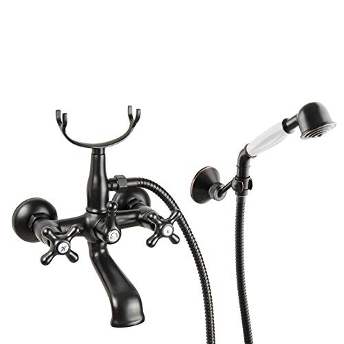 PaulGurkes schwarze Badewannen Armatur Wannenarmatur Handbrause Zweigriffmischer Retro Nostalgie Design Wanneneinlauf Brausehalter Brausekopf schwarz Landhausstil verstellbare Neigung Duschschlauch PaulGurkes schwarze Badewannen Armatur Wannenarmatur Handbrause Zweigriffmischer Retro Nostalgie Design Wanneneinlauf Brausehalter Brausekopf schwarz Landhausstil verstellbare Neigung Duschschlauch von PaulGurkes