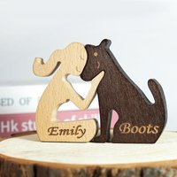 Handmade Woodcarving Woman & Dog Craft Figurine Desktop Table Ornament Wood Women Model Creative Home Office Decoration Lover Gift von PaulTarkMods