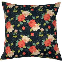 Kissenbezug Geblümt Schwarz Blumenmuster 50x50cm Mit Reißverschluss von PaulaRosaHandmade