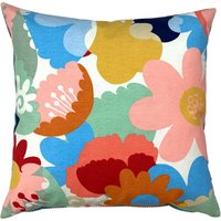 Zierkissen Kissenbezug Frühling Geblümt Pastell 40x40cm, 50x50cm Rückseite Hellblau von PaulaRosaHandmade