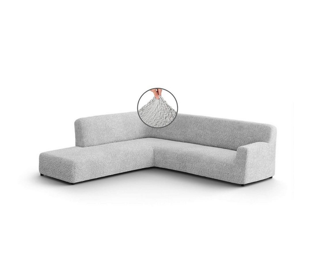 Ecksofahusse 1-teiliger Bezug für Ecksofa mit Halbinsel (Ottomane), Paulato by GA.I.CO, italienische Handarbeit, blickdichte, widerstandsfähige Mikrofaser von Paulato by GA.I.CO