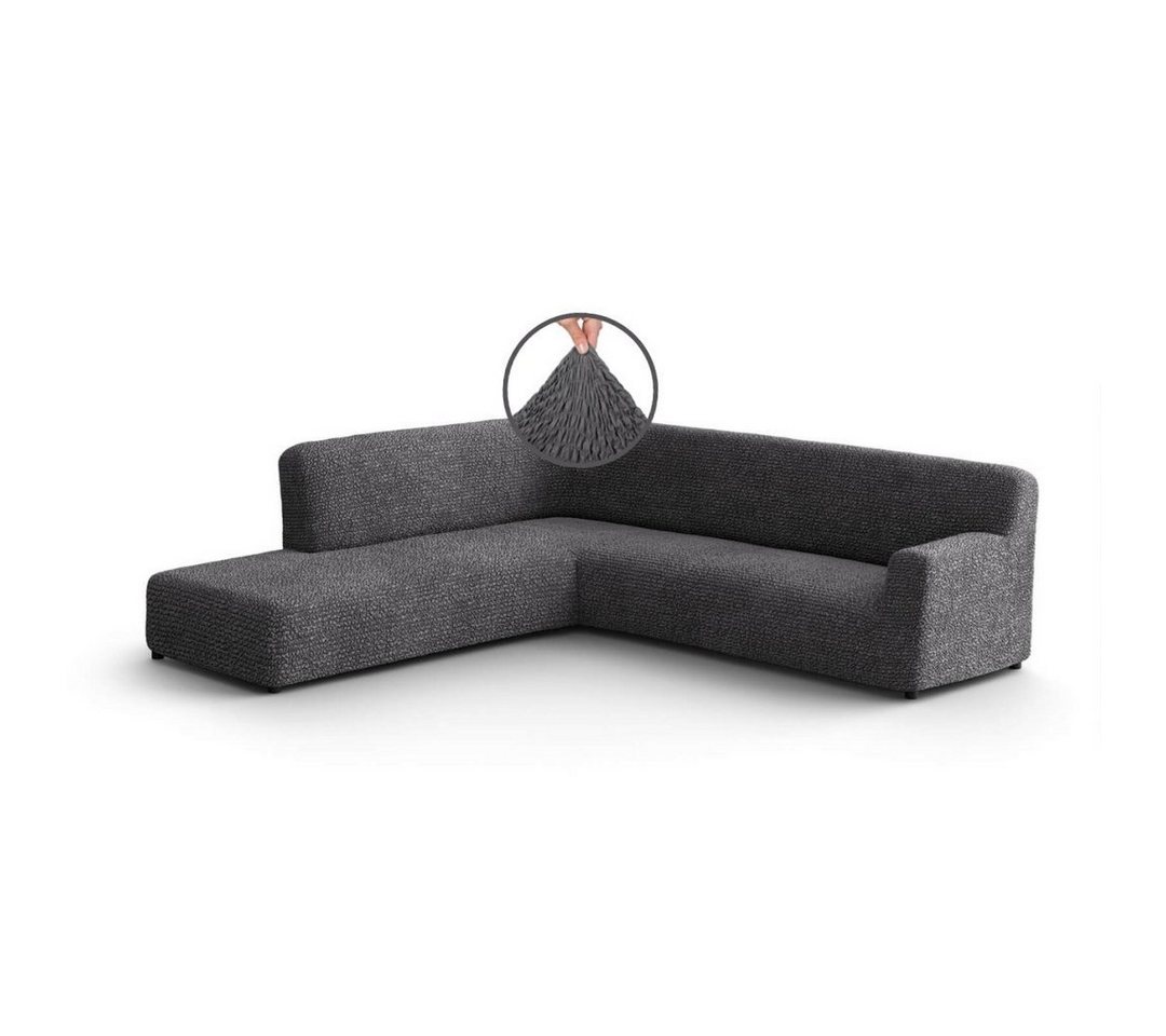 Ecksofahusse 1-teiliger Bezug für Ecksofa mit Halbinsel (Ottomane), Paulato by GA.I.CO, italienische Handarbeit, blickdichte, widerstandsfähige Mikrofaser von Paulato by GA.I.CO