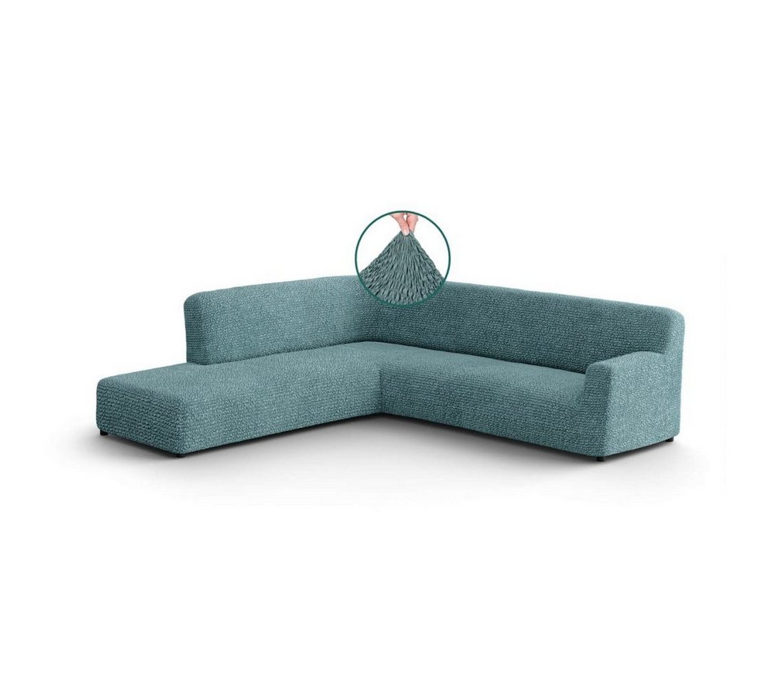 Ecksofahusse 1-teiliger Bezug für Ecksofa mit Halbinsel (Ottomane), Paulato by GA.I.CO, italienische Handarbeit, blickdichte, widerstandsfähige Mikrofaser von Paulato by GA.I.CO