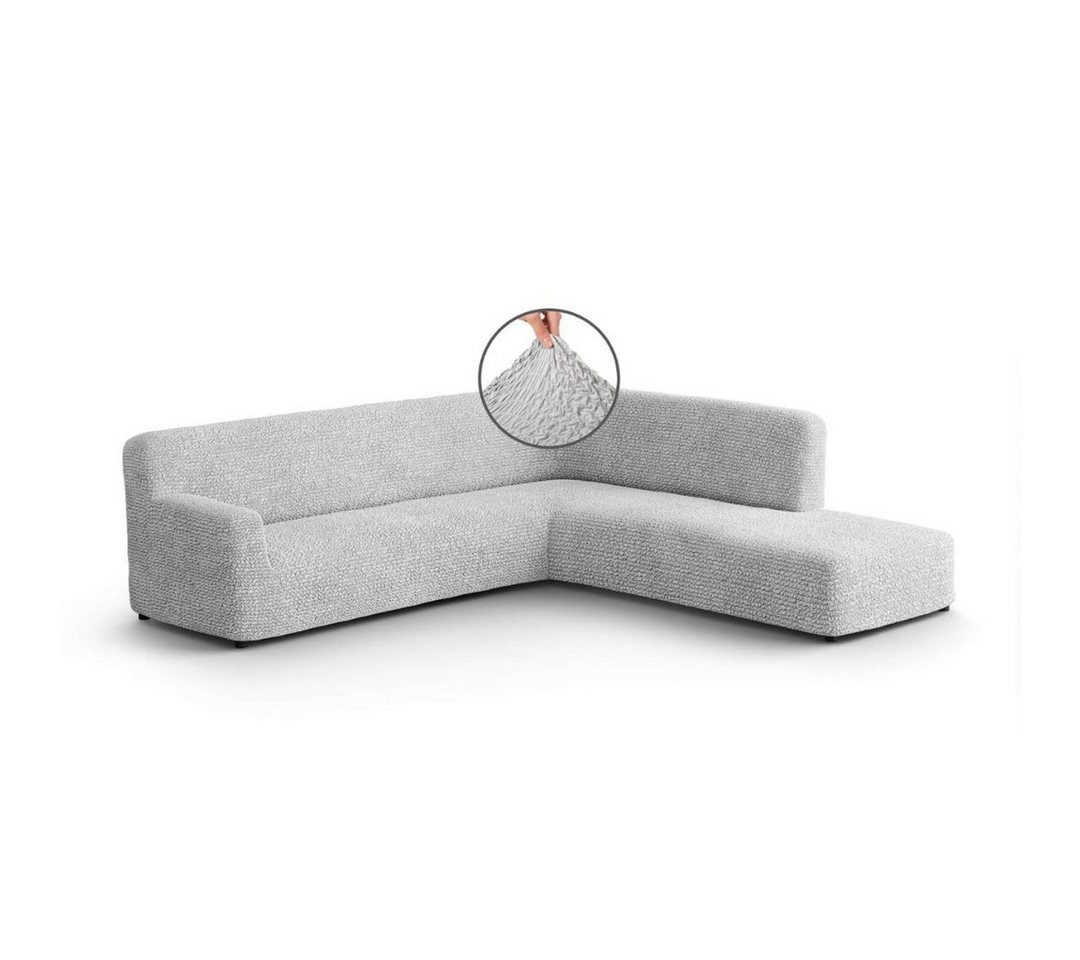 Ecksofahusse 1-teiliger Bezug für Ecksofa mit Halbinsel (Ottomane), Paulato by GA.I.CO, italienische Handarbeit, blickdichte, widerstandsfähige Mikrofaser von Paulato by GA.I.CO