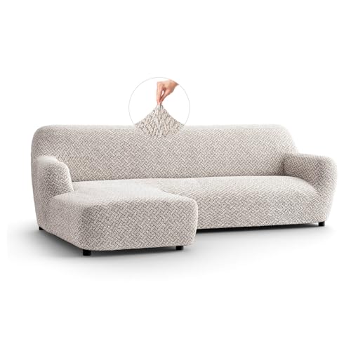 PAULATO - Bezug für Sofas mit linker Halbinsel, Sofabezug Ecksofa L Form Stretch Mikrofaser, kratzfestes und maschinenwaschbares Gewebe, WavyTech-Technologie, Made in Italy - Venezia Natürlich von PAULATO BY GA.I.CO.