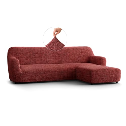 PAULATO - Bezug für Sofas mit rechter Halbinsel, Sofabezug Ecksofa L Form Stretch Mikrofaser, kratzfestes und maschinenwaschbares Gewebe, WavyTech-Technologie, Made in Italy - Vittoria Bordeaux von PAULATO BY GA.I.CO.