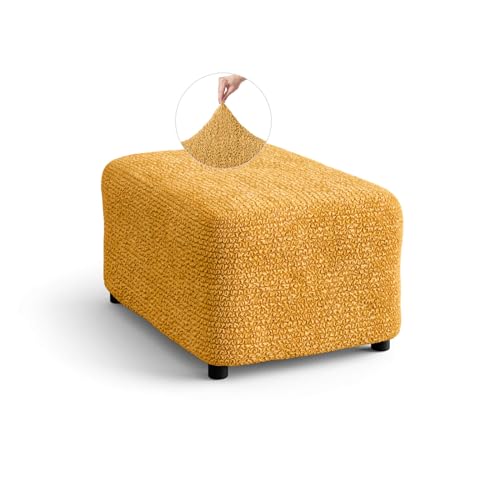 PAULATO - Hockerbezug aus einfarbiger Mikrofaser, bi-elastisches, kratzfestes und maschinenwaschbares Gewebe, patentierte WavyTech-Technologie, Made in Italy - Senf von PAULATO BY GA.I.CO.