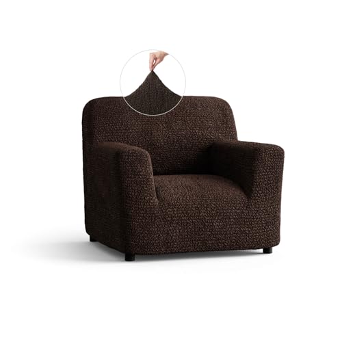 PAULATO - Sesselbezug Strech, Sessel Überzug, Sofabezug 1 Sitzer, Mikrofasergewebe, Kratzfest, maschinenwaschbar, patentierte WavyTech-Technologie, Made in Italy - Braun von PAULATO BY GA.I.CO.
