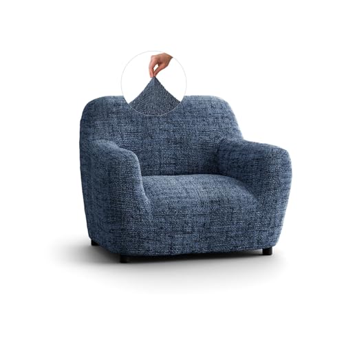 Paulato - Sesselbezug Strech, Sessel Überzug, Sofabezug 1 Sitzer, Mikrofasergewebe, WavyTech-Technologie - Kollektion Fantasie Vittoria, Made in Italy - Vittoria Blau von PAULATO BY GA.I.CO.