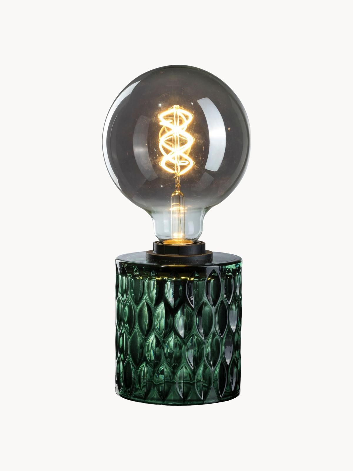 Kleine Tischlampe Crystal Magic aus grünem Glas von Pauleen