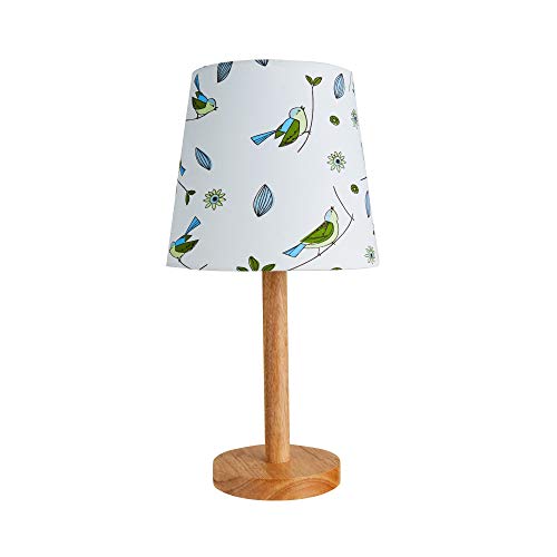 Pauleen 48036 Cute Bird Lamp Tischleuchte max. 20W Tischlampe für E27 Lampen Kinderzimmerlampe Vogel Grün Blau Stoff/Holz ohne Leuchtmittel von Pauleen