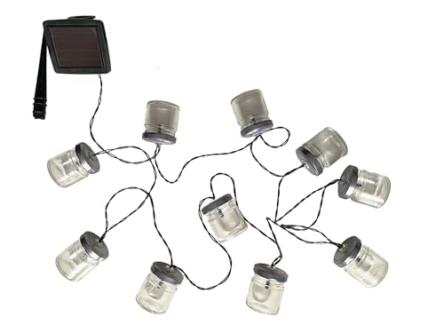 Pauleen 48055 Sunshine Sparkle Solar-Lichterkette Mini-Einmachglas für außen - Balkon oder Garten von Pauleen