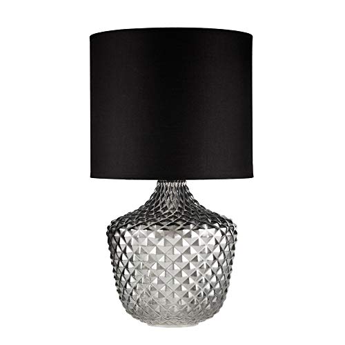 Pauleen 48102 Brilliant Jewel Tischleuchte max20W E27 Glaslampe Kristall Rauchglas/Schwarz Tischlampe 230V Glas/Stoff von Pauleen