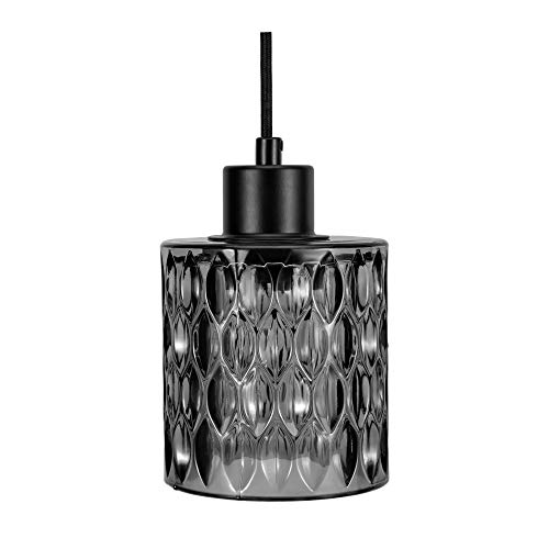 Pauleen 48122 Gleaming Magic Pendelleuchte max25W E27 Pendellampe Kristall-Look Schwarz/Rauchglas 230V Glas von Pauleen