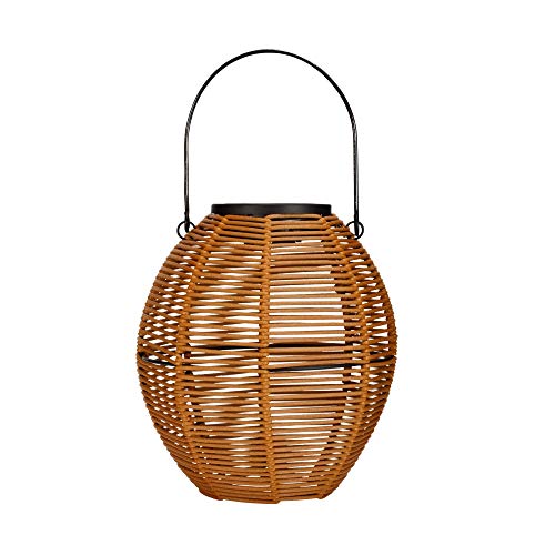 Pauleen 48169 Sunshine Crush Solar-Laterne für Balkon oder Garten Coffee Außenbeleuchtung Kunststoff, Rattan Solar 3000K von Pauleen