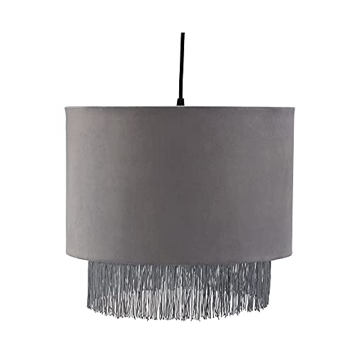 Pauleen 48211 Noble Reverie Pendelleuchte max. 20 Watt Grau, Schwarz Samt, Metall E27 von Pauleen