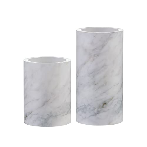 Pauleen 48246 Cosy Marble Candle Wachskerze mit Batterie und Timerfunktion 6H Timer Marmor/Weiß von Pauleen