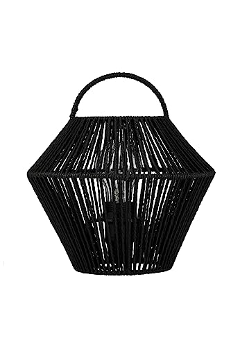 Pauleen 48301 Tischleuchte Boho Shine E27 max. 20W Schwarz Metall, Rattan Nachttischleuchte von Pauleen