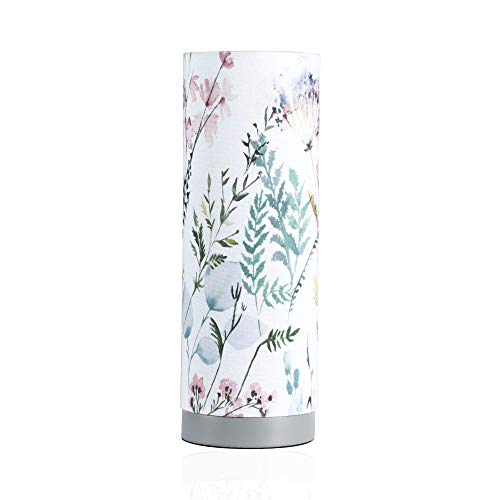 Pauleen 48004 Flowery Romance Tischleuchte max. 20W Tischlampe für E14 Lampen Nachttischlampe Weiß Grün Rosa Blau 230V Stoff/Beton ohne Leuchtmittel von Pauleen