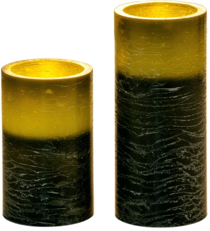 Pauleen LED Dekolicht LED-Kerze Cosy Shine Candle Wachskerze, 2er Set Timer Batterie Grün von Pauleen