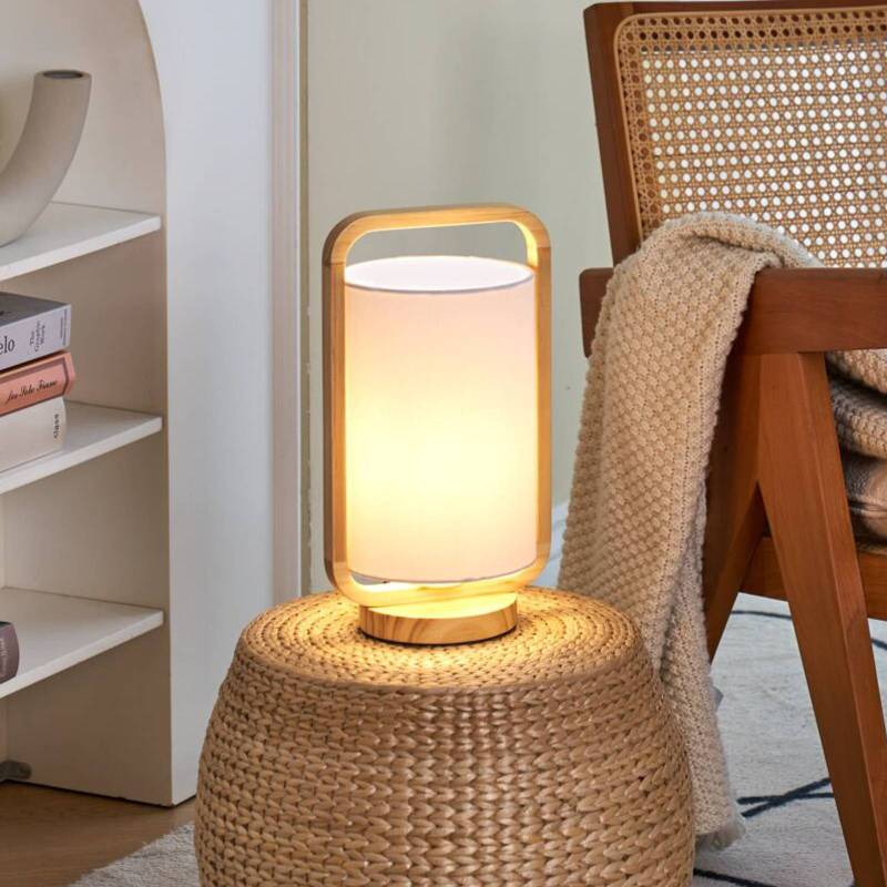Pauleen Woody Charm Tischlampe aus Stoff und Holz von Pauleen