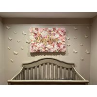 Floral Baby Namen Zeichen Blush Blume Wand Kunst, Kinderzimmer Dekor Floral Baby Namen Zeichen Blush Blume Wand Kunst, Kinderzimmer Dekor von PaulettaStore