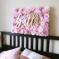 Kinderzimmer Wand Blumen Panel, Mädchen Kinderzimmer, Baby Namensschild, Florale Wand, Blumenrahmen, Blush Rose Gold Einzigartiges Geschenk Für Sie von PaulettaStore